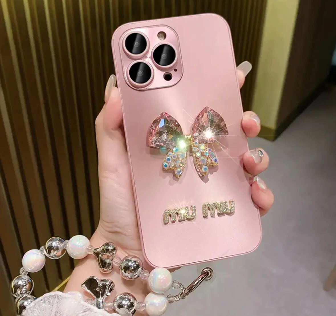 Diamond Bow Bracelet Phone Case