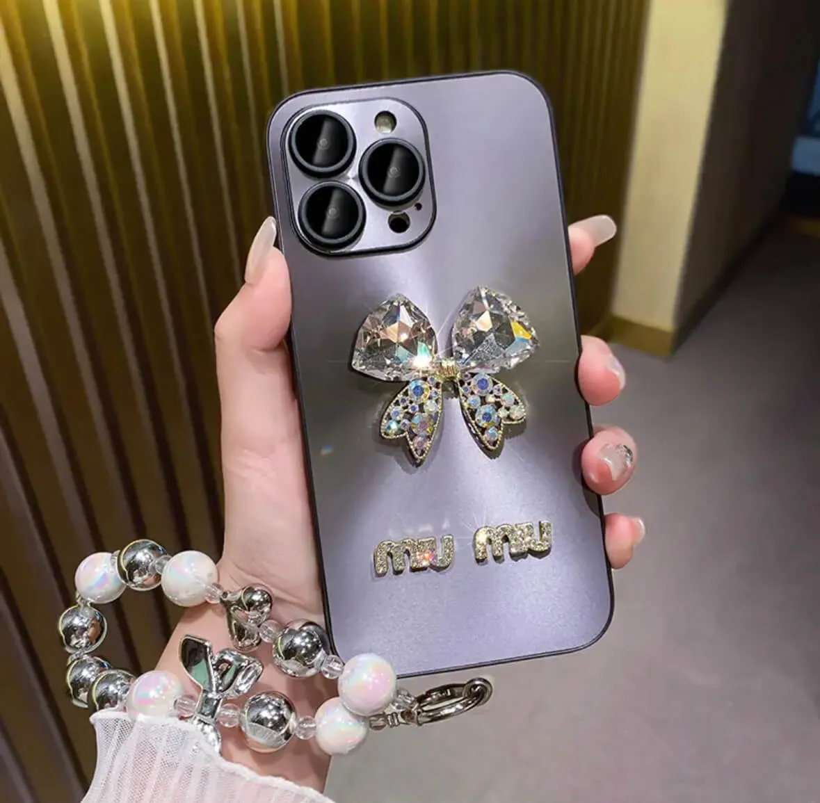 Diamond Bow Bracelet Phone Case