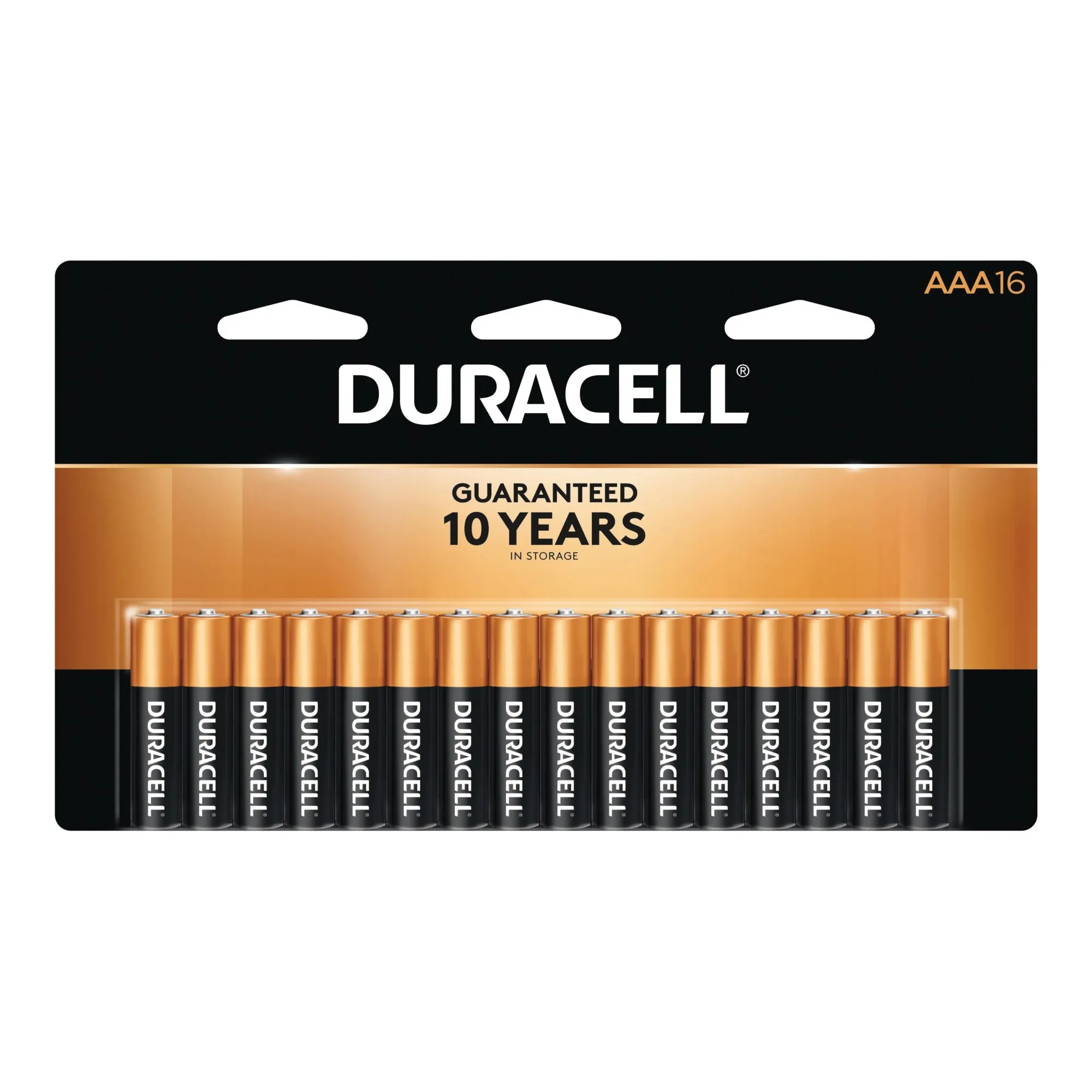 DURACELL MN2400B16 Battery, 1.5 V Battery, AAA Battery, Alkaline, Manganese Dioxide