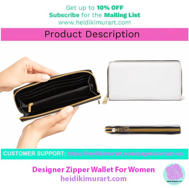 Earth Brown Color Zipper Wallet, Solid Brown Color Long Compact Designer Premium Quality Women's Wallet