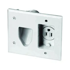 Eaton Wiring Devices 35MRW Cable Plate with Receptacle, 2 -Gang, White