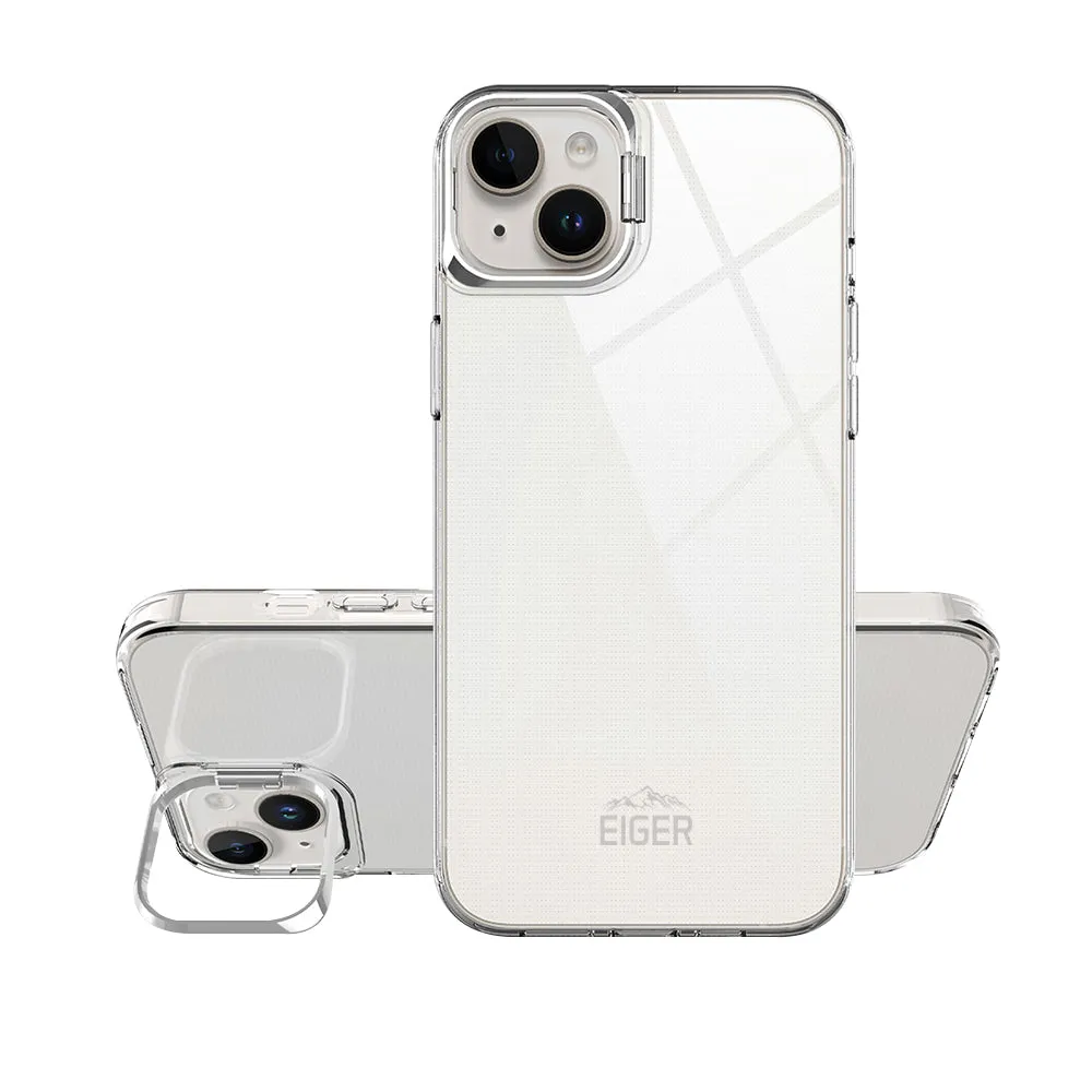 Eiger Grip Stand Case for Apple iPhone 15 in Clear