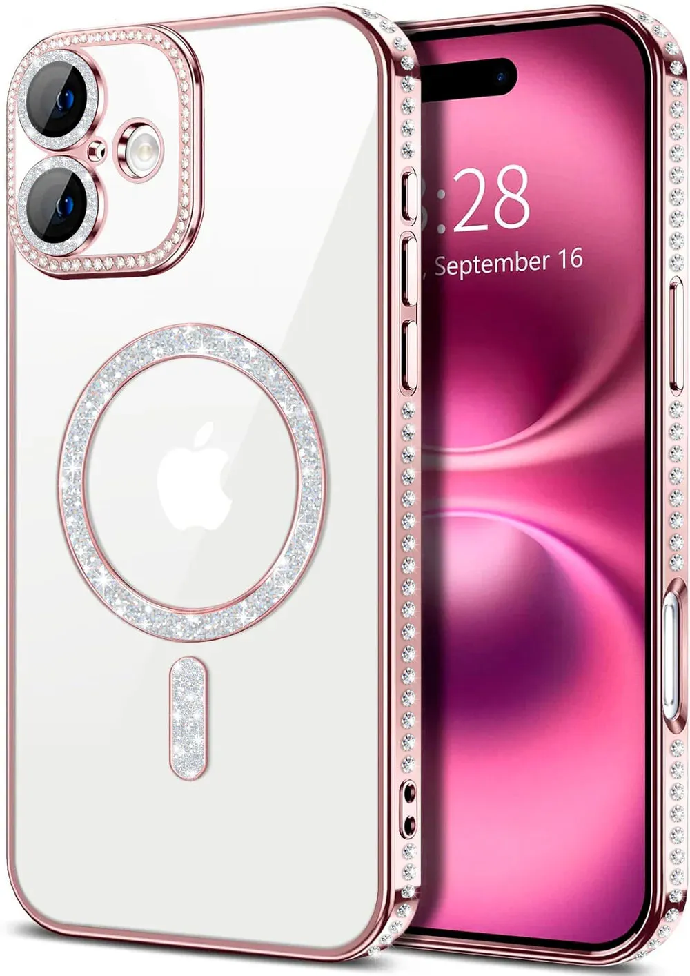 Entronix Apple iPhone 16 Plus [Magnetic-Compatible] Case - Rhinestone DIamonds,