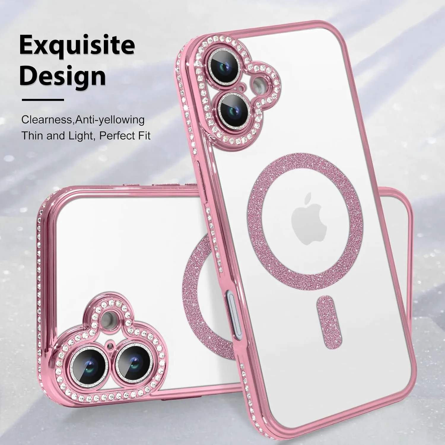 Entronix Apple iPhone 16 Plus [Magnetic-Compatible] Case - Rhinestone DIamonds,