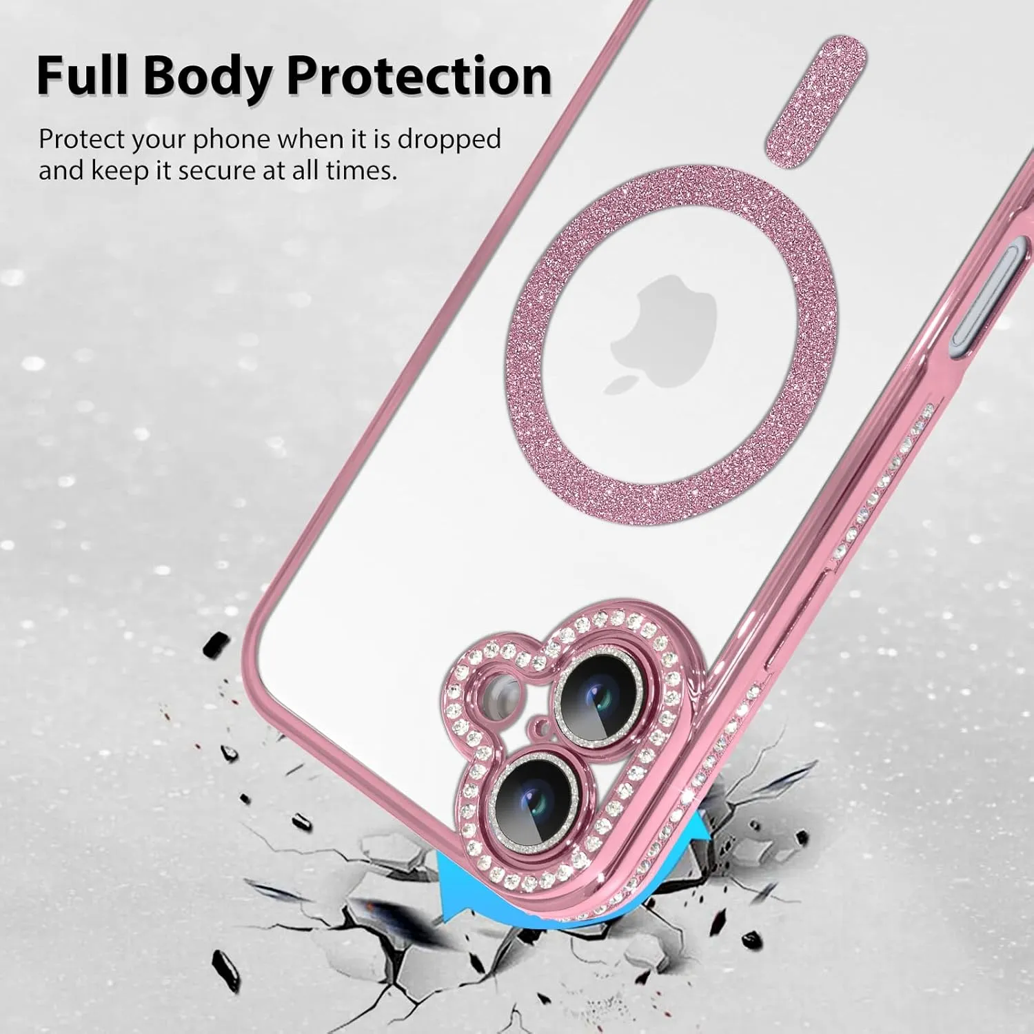 Entronix Apple iPhone 16 Plus [Magnetic-Compatible] Case - Rhinestone DIamonds,