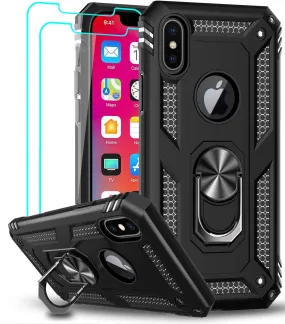 Entronix Apple iPhone X Case - Guard Ring Holder & 2 Clear Screen Protectors