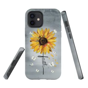 Faith Cross Butterfly Sunflower Phone Case - Christian Phone Cases - Religious Phone Case