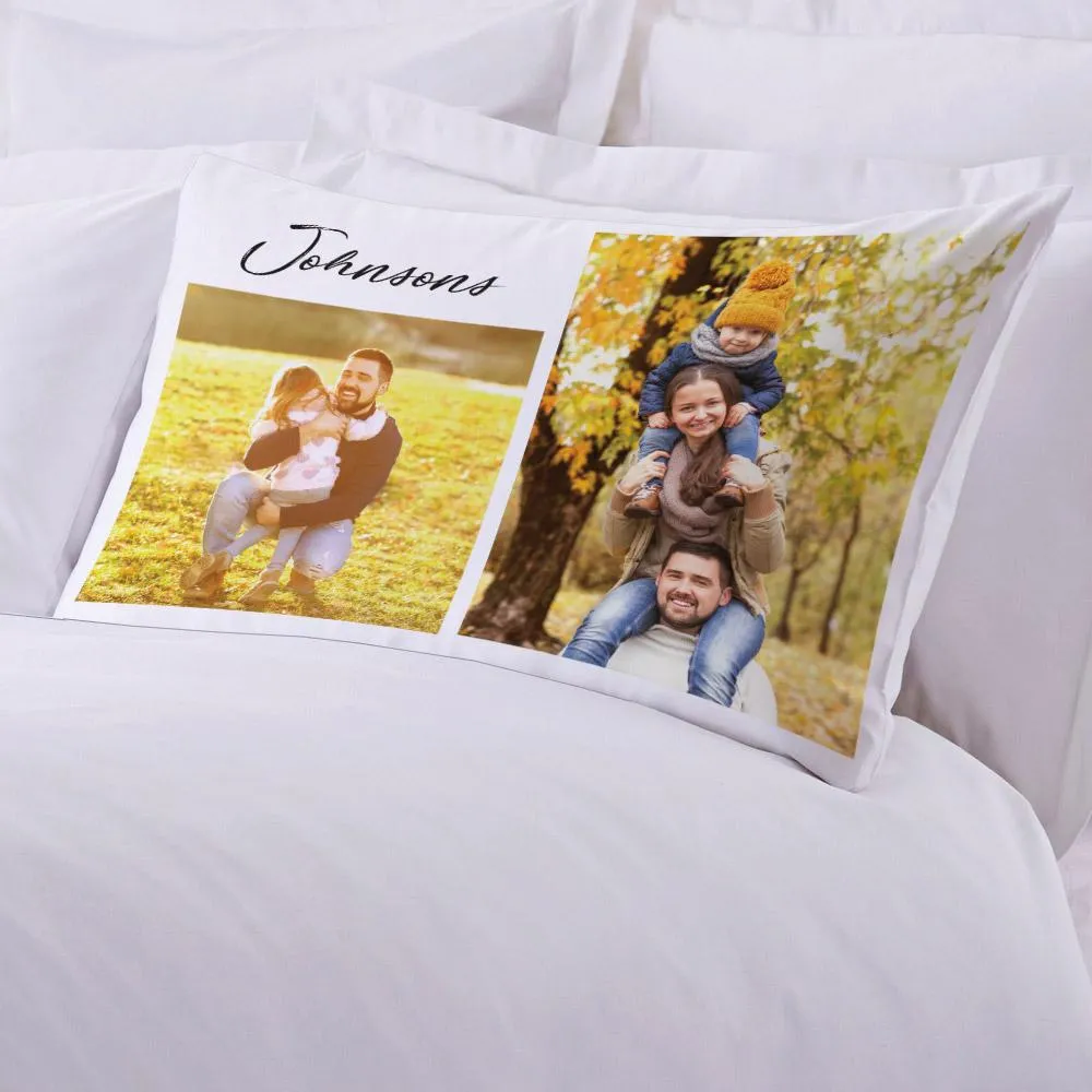 Family Photo Collage Personalized Sleeping Pillow case | Customized with Name Photo Pillow