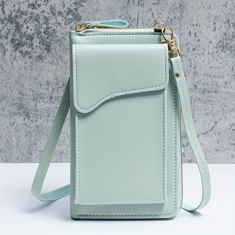 Fashion Mobile Phone Bag, Multifunctional Vertical Wallet, Mini Crossbody Bag & Coin Purse