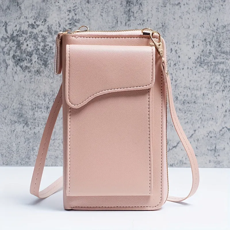 Fashion Mobile Phone Bag, Multifunctional Vertical Wallet, Mini Crossbody Bag & Coin Purse