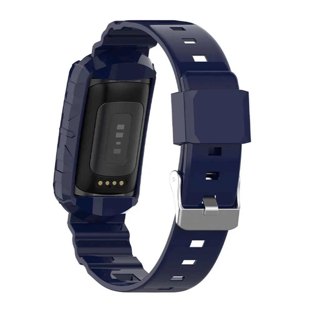 Fitbit Charge 5 / 4 / 3 integrated TPU cover   watch strap - Navy Blue