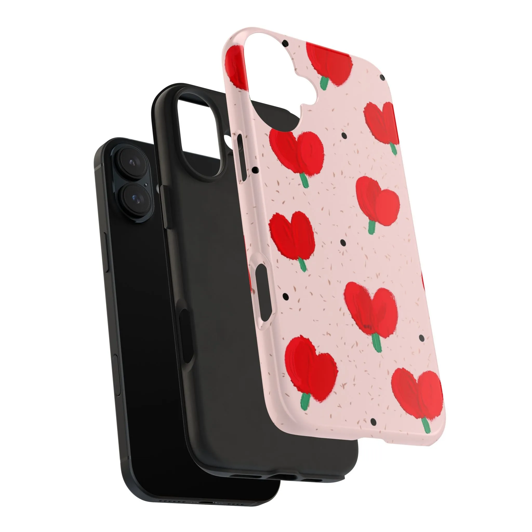 Floral Heart Aesthetic Tough iPhone Cases