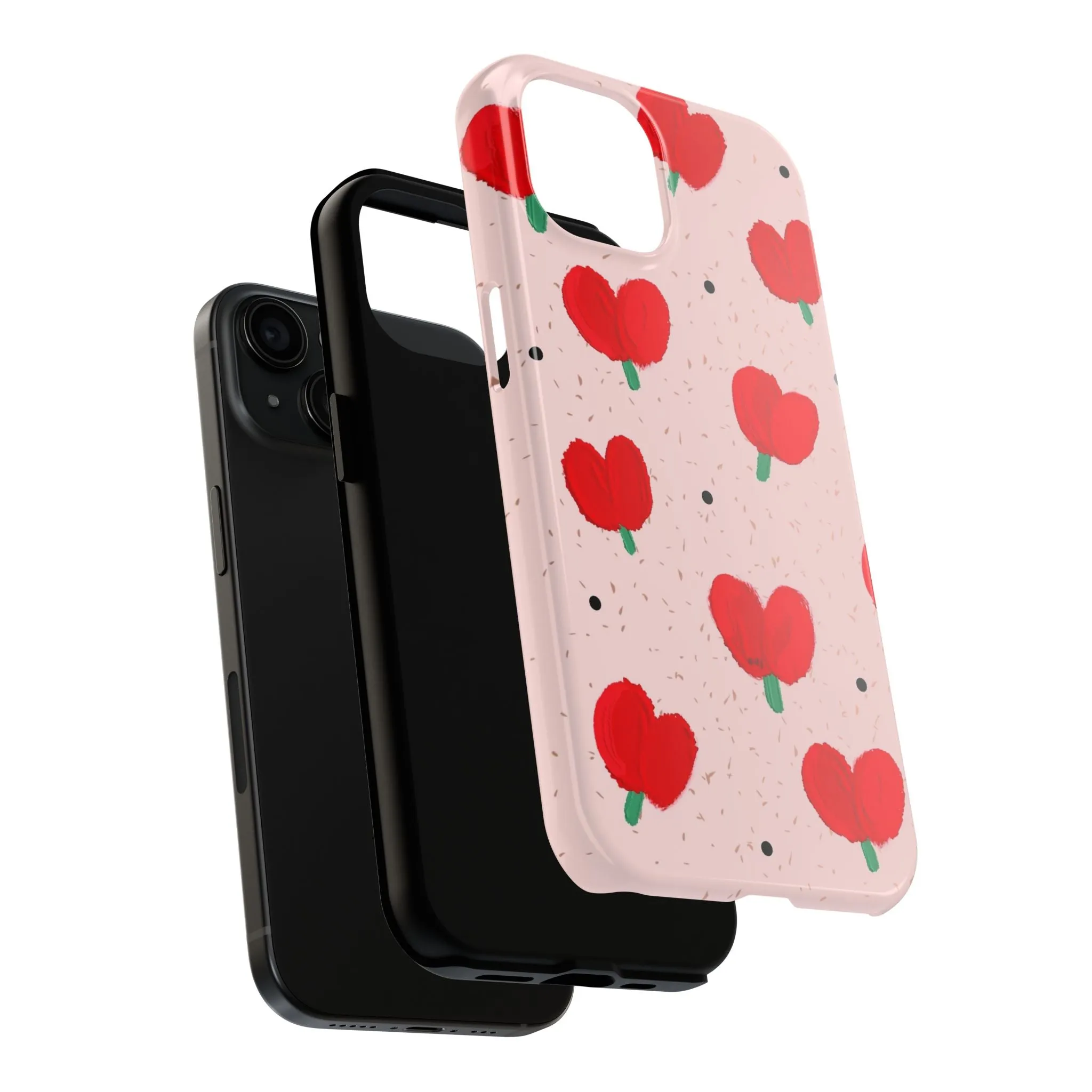 Floral Heart Aesthetic Tough iPhone Cases