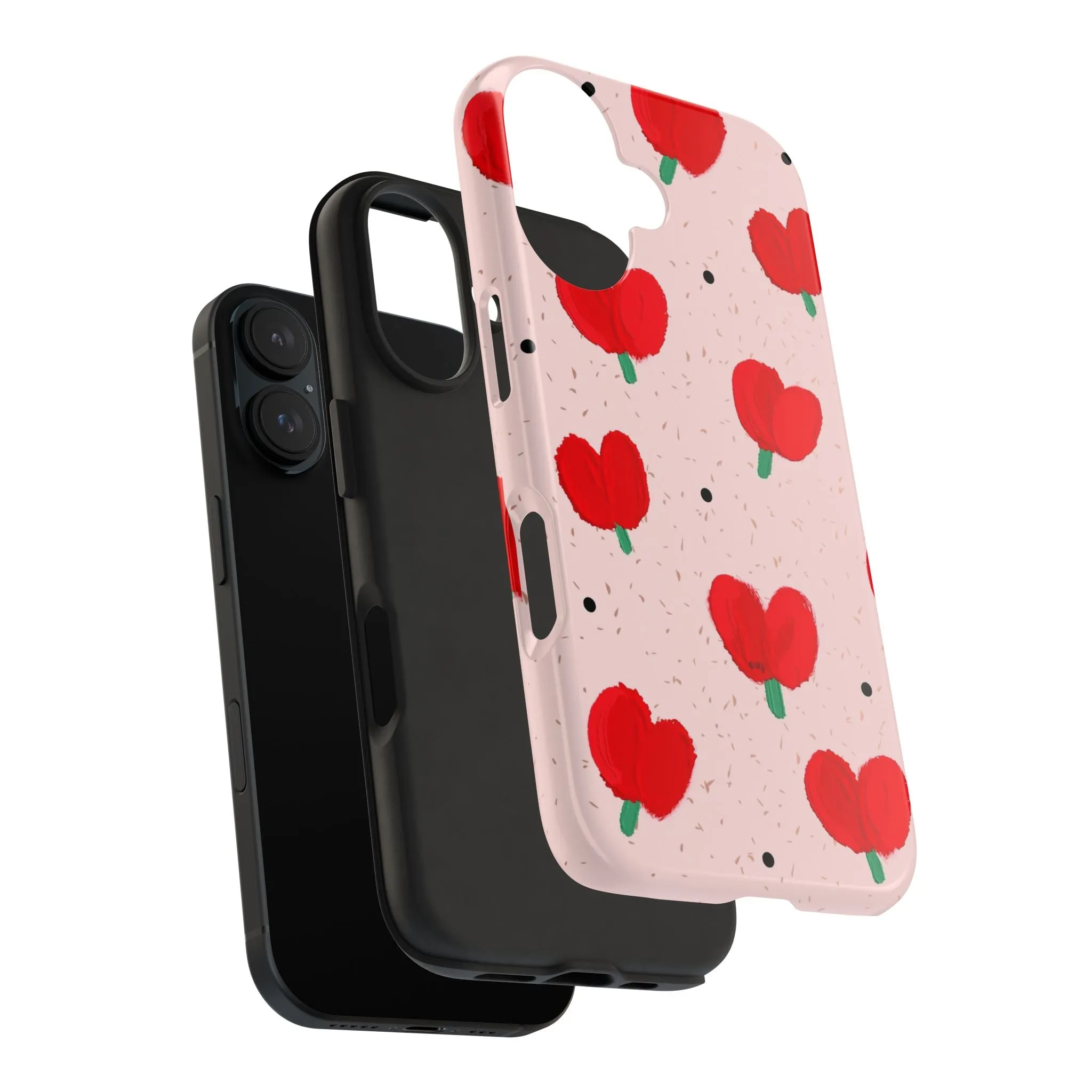 Floral Heart Aesthetic Tough iPhone Cases