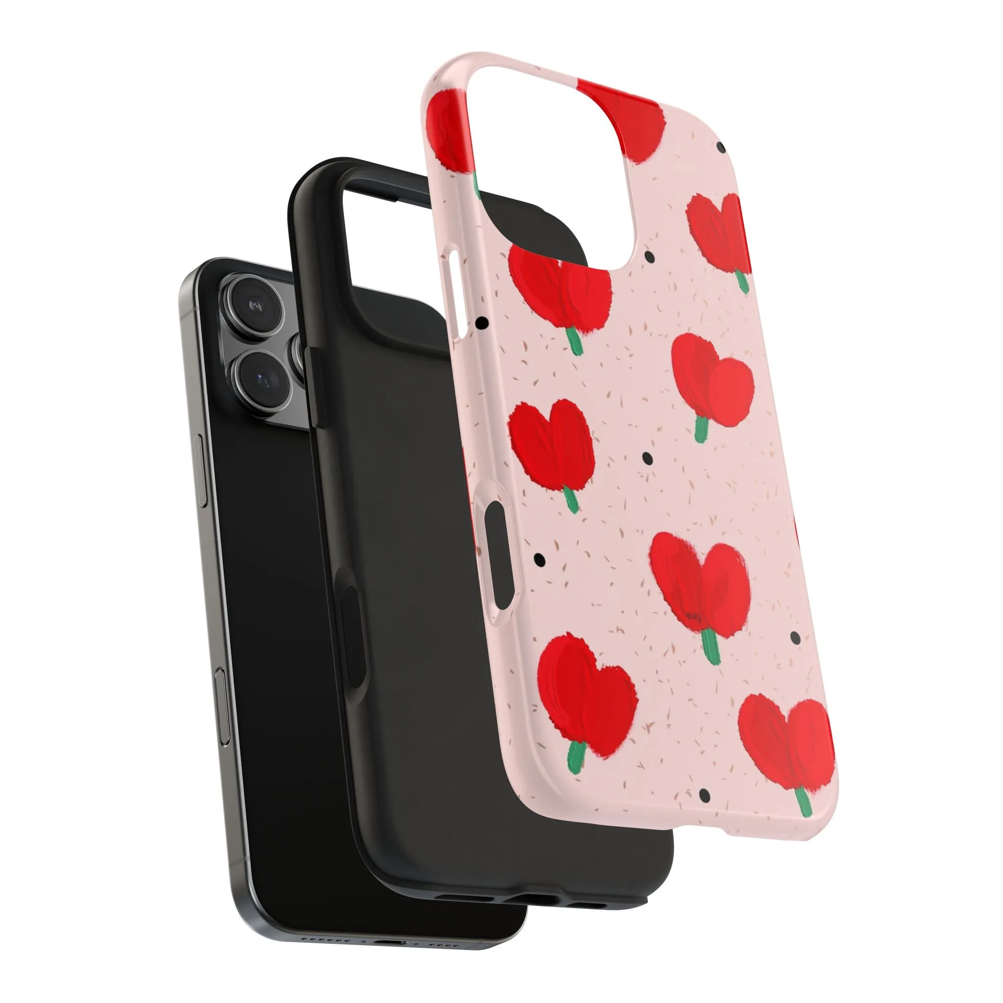 Floral Heart Aesthetic Tough iPhone Cases