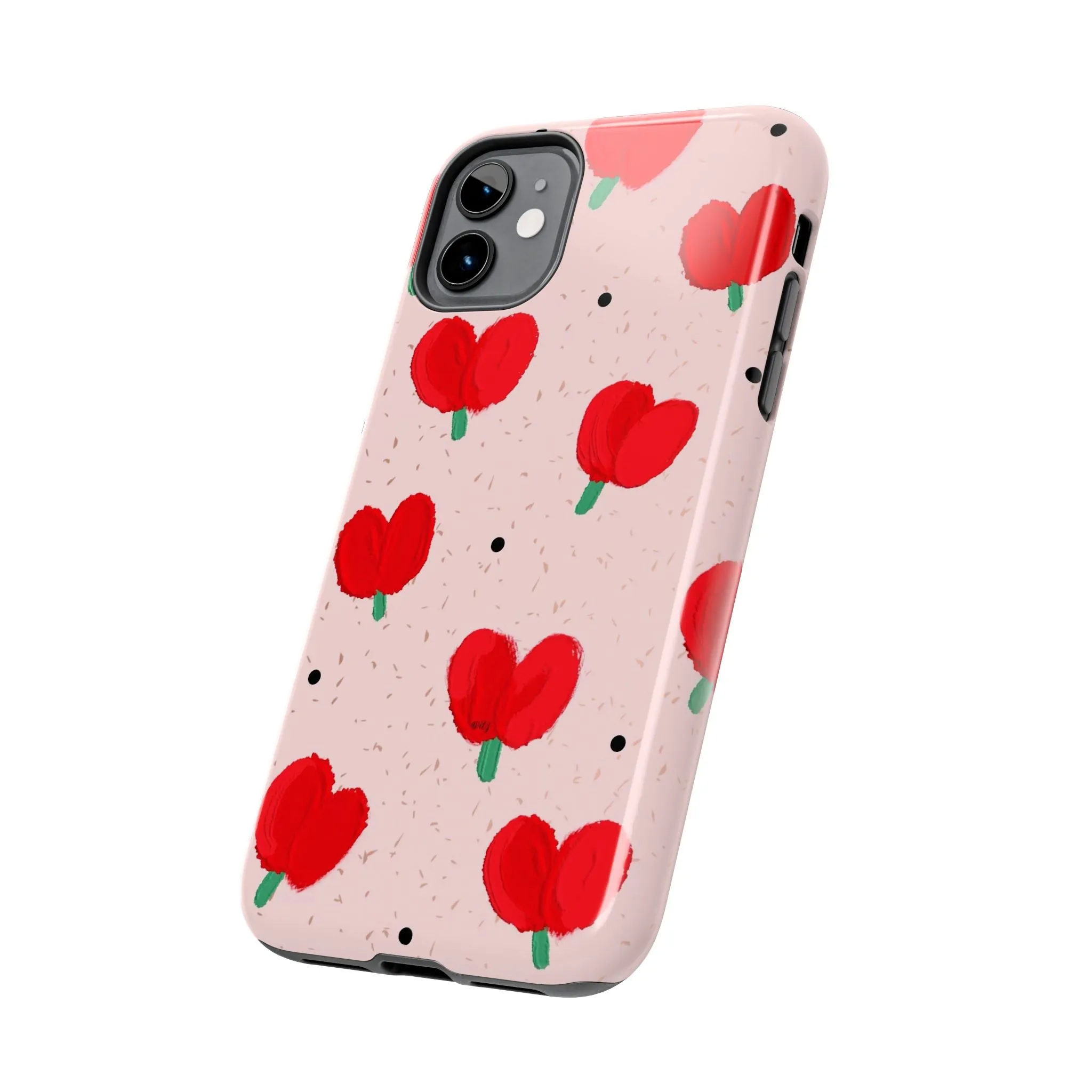 Floral Heart Aesthetic Tough iPhone Cases