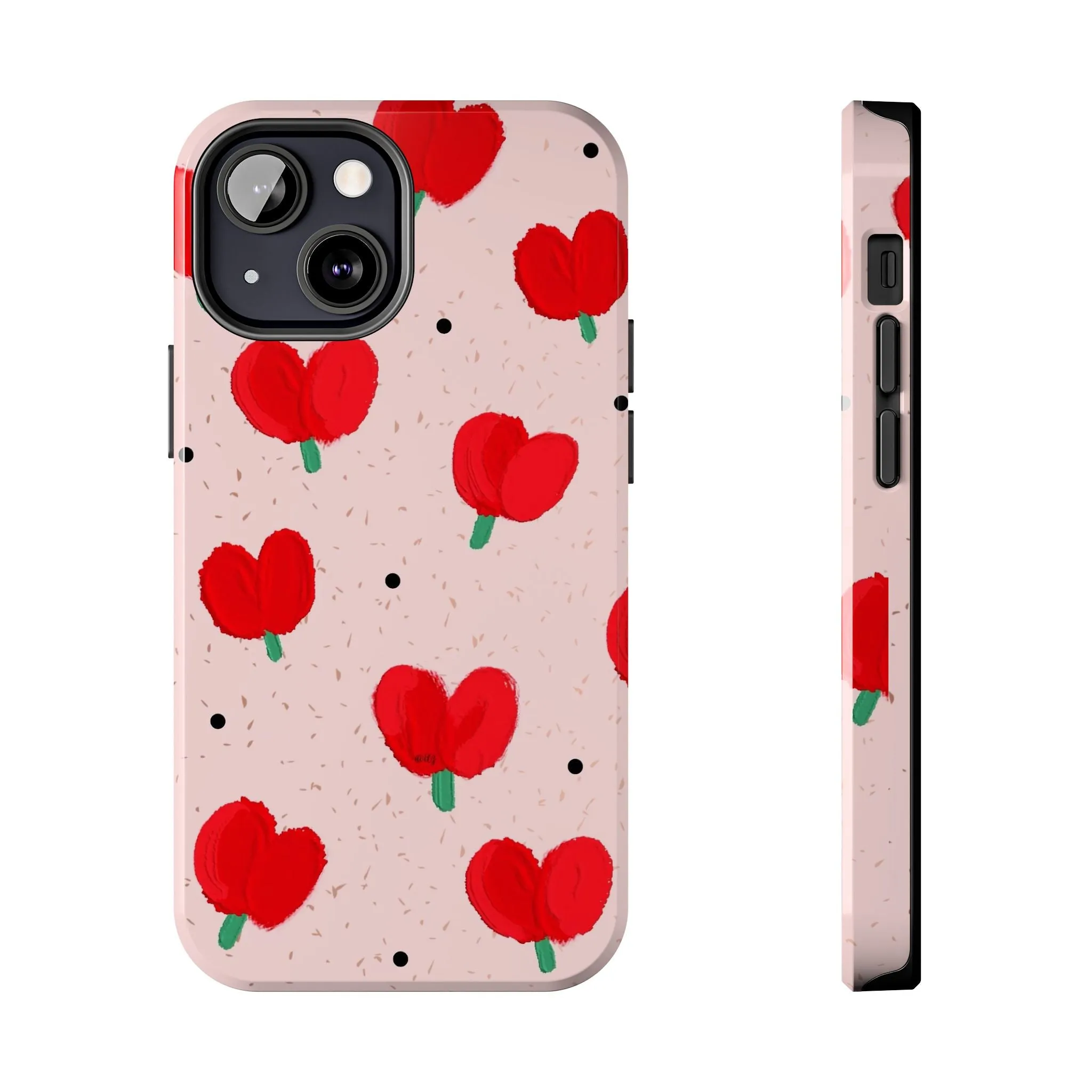 Floral Heart Aesthetic Tough iPhone Cases