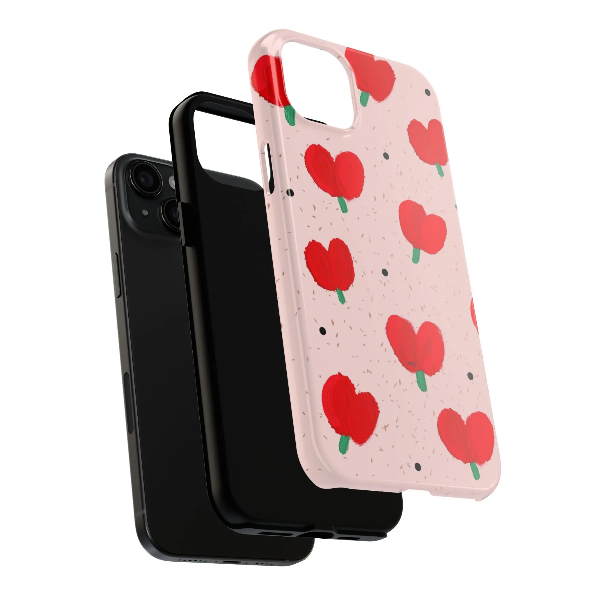 Floral Heart Aesthetic Tough iPhone Cases