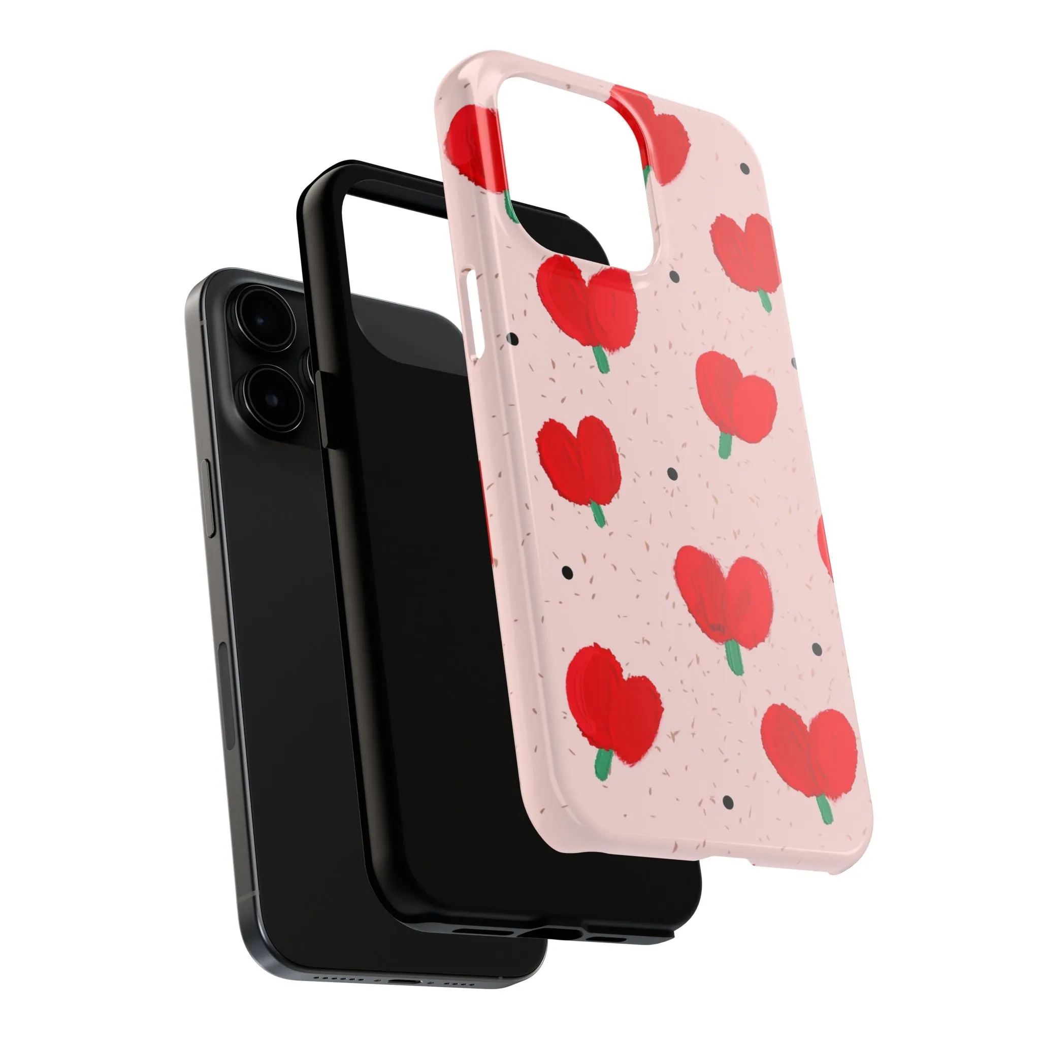 Floral Heart Aesthetic Tough iPhone Cases