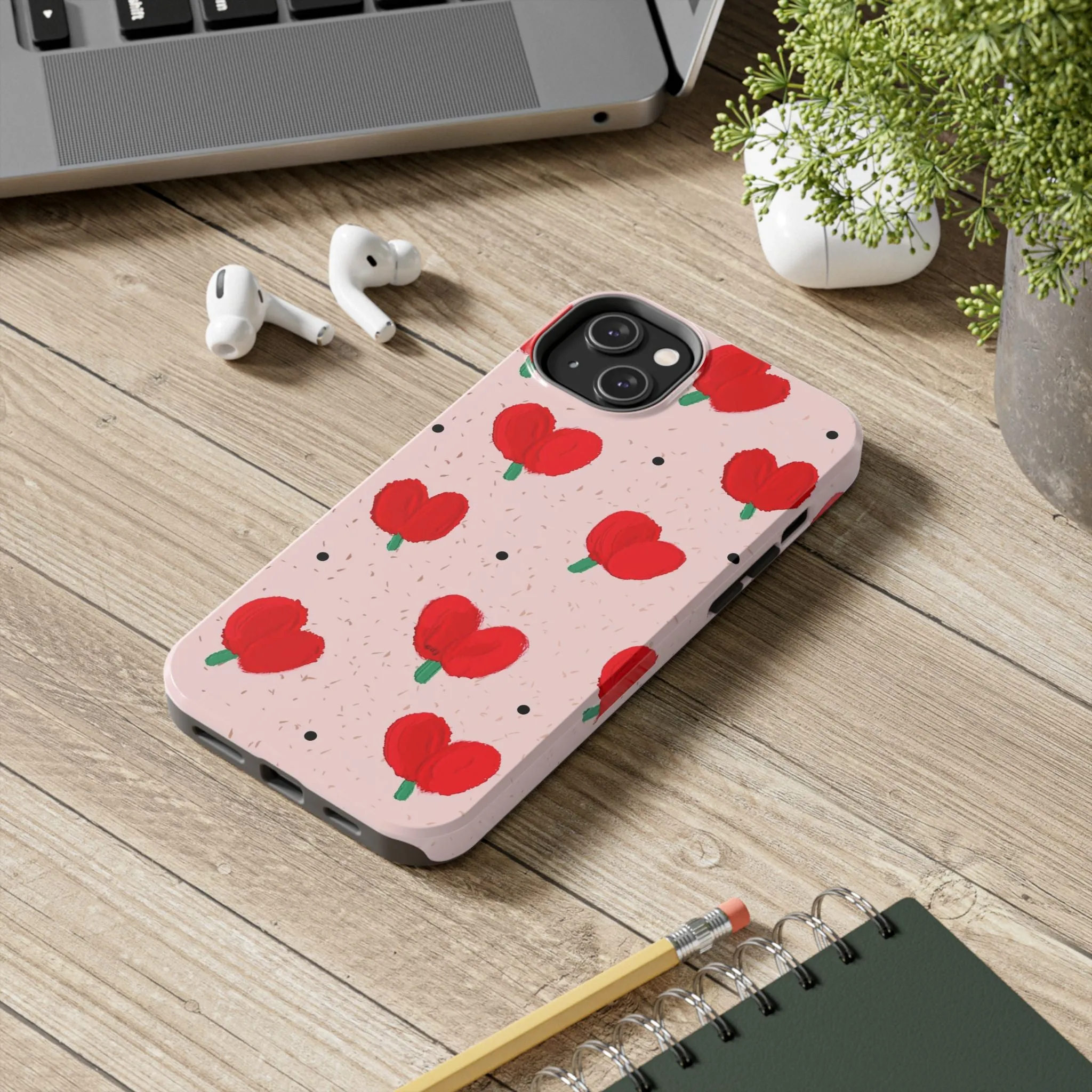 Floral Heart Aesthetic Tough iPhone Cases