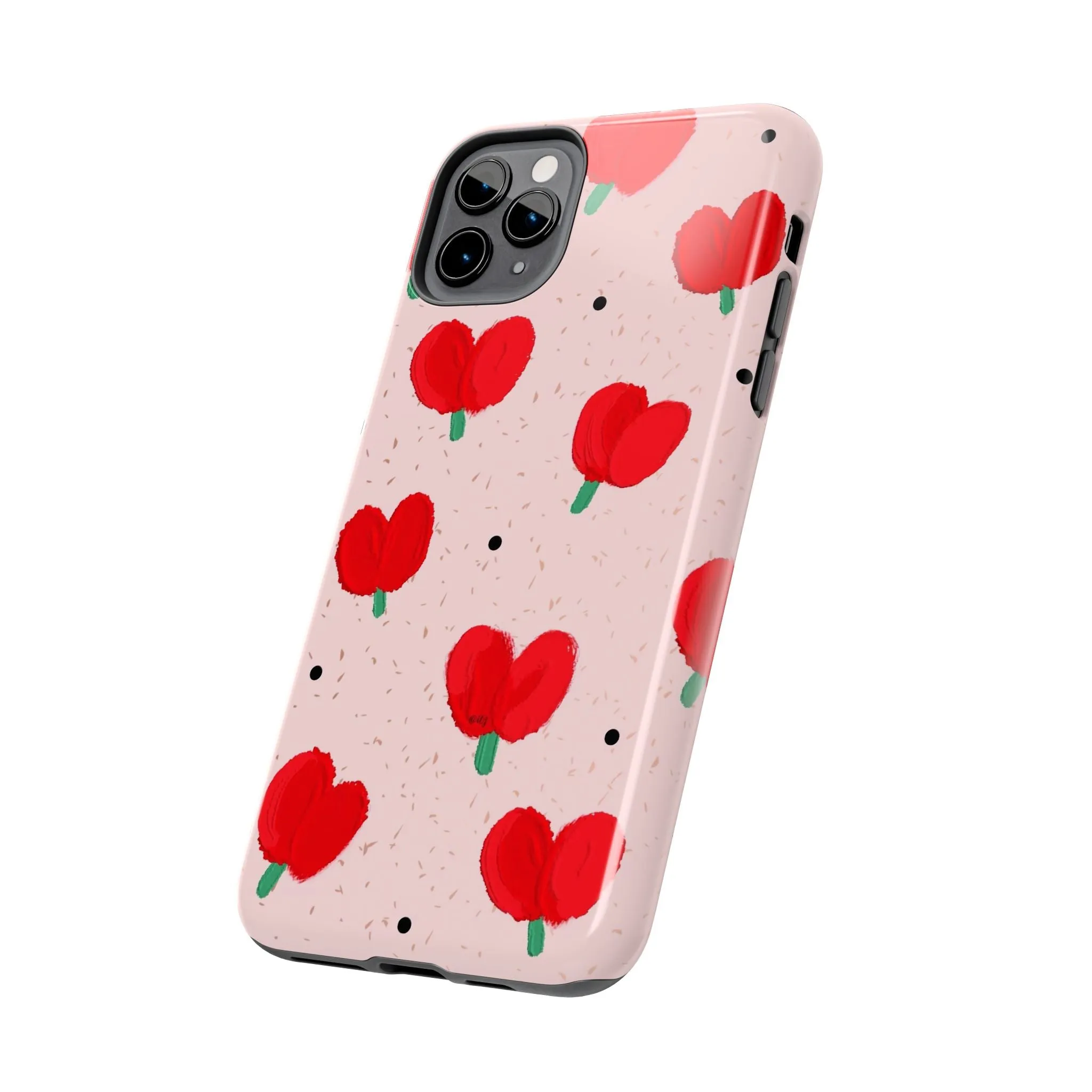 Floral Heart Aesthetic Tough iPhone Cases