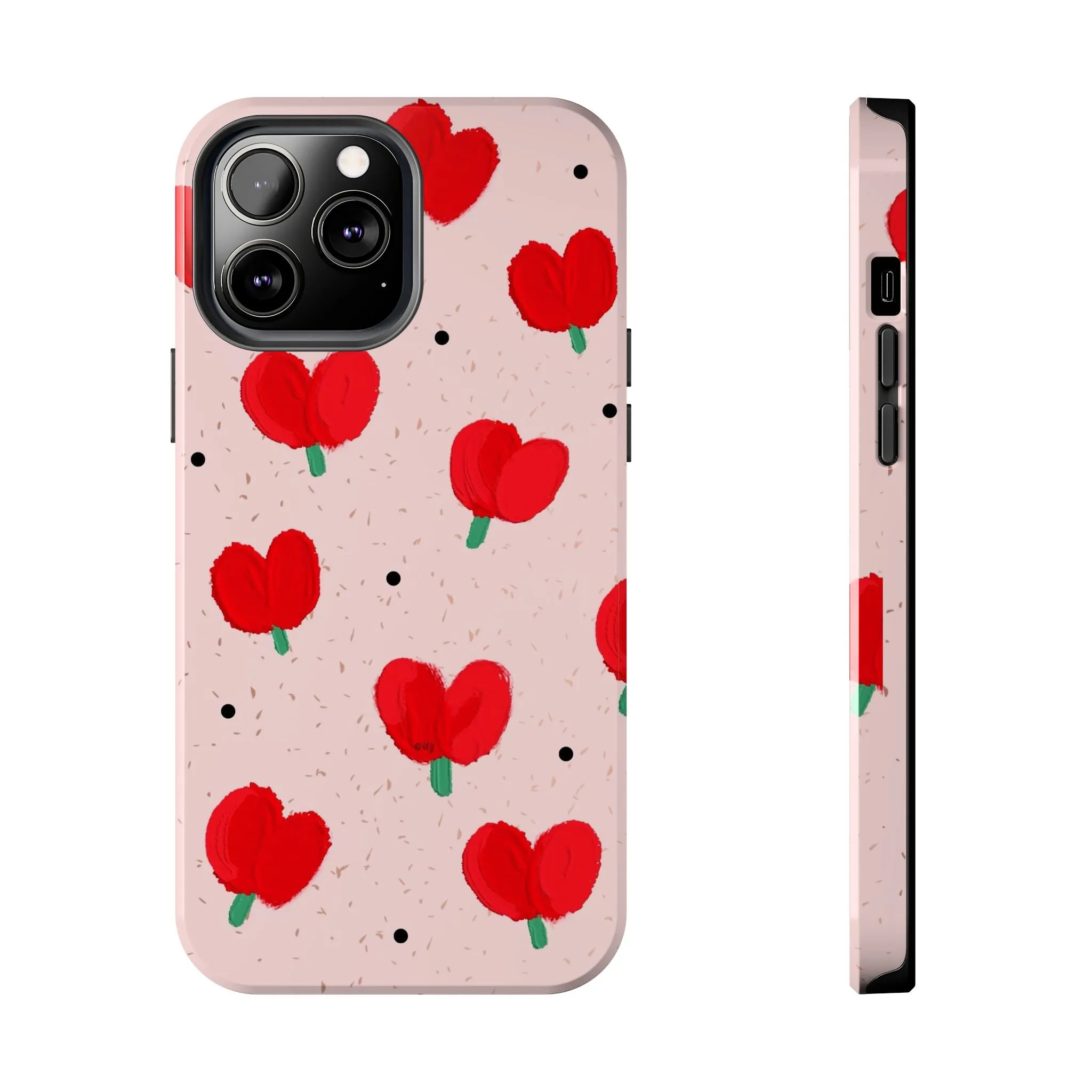 Floral Heart Aesthetic Tough iPhone Cases