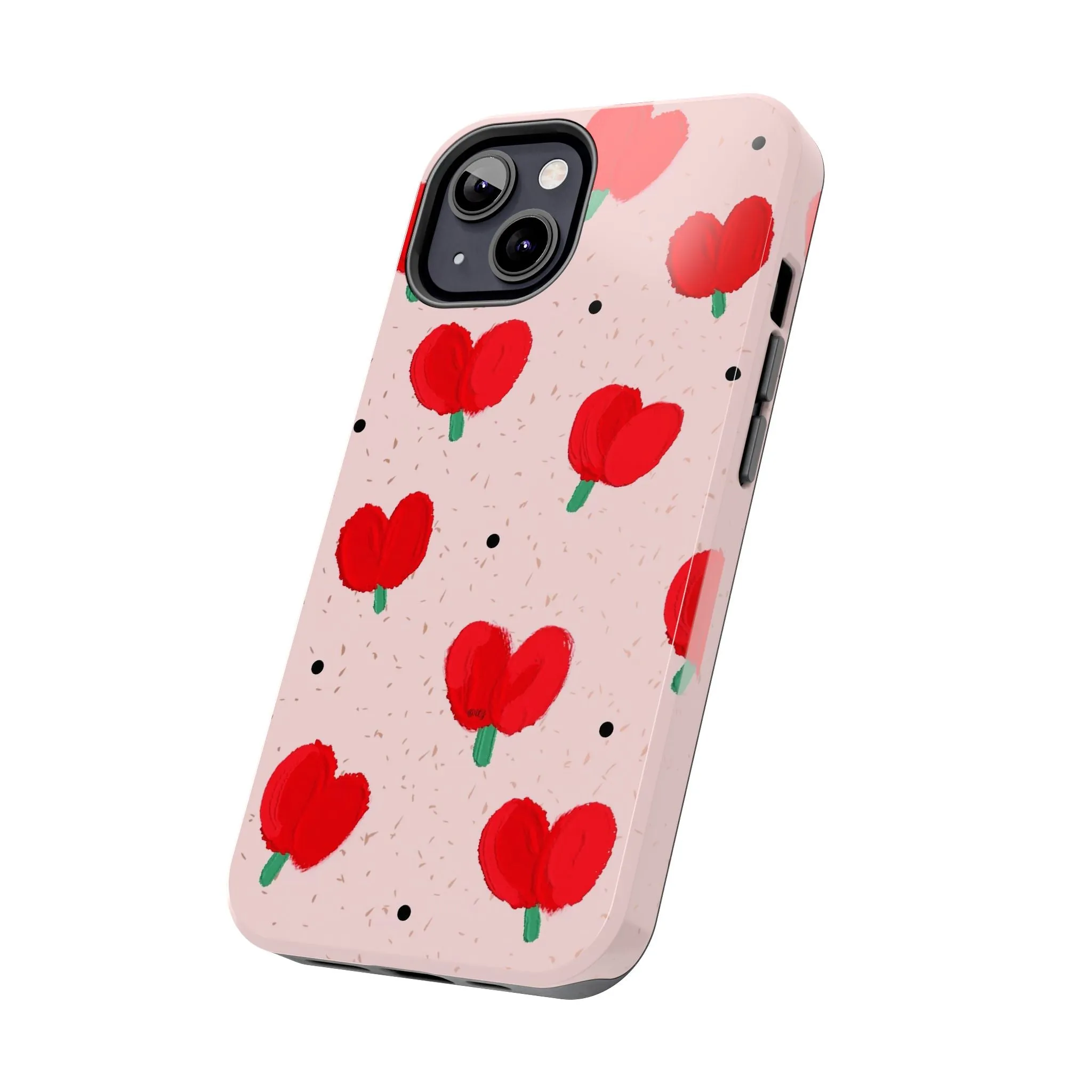 Floral Heart Aesthetic Tough iPhone Cases