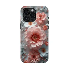 Floral iPhone Case, Elegant Pink and White Blossom Design, Protective Phone Cover, Stylish 3D Flower Pattern compatible with a large variety of iPhone models, Phone Case, Gift