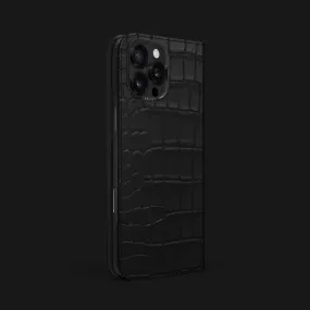 Folio Case Edition Black For iPhone 16 Pro Max In Alligator