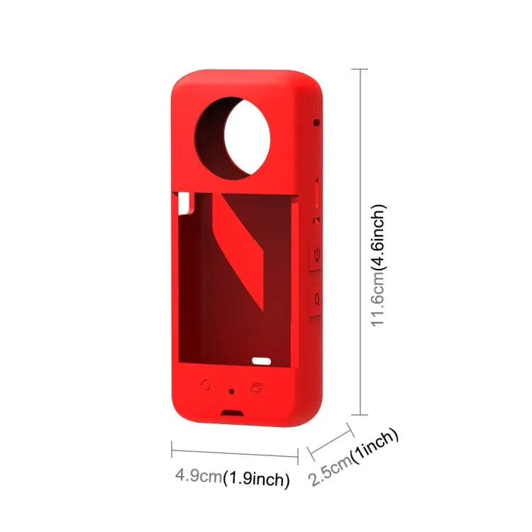 For Insta360 X3 PULUZ Silicone Protective Case with Lens Cover(Red)