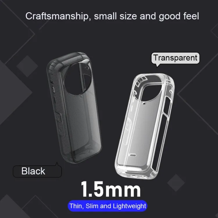 For Insta360 X4 Clear 1.5mm Soft TPU Protective Case With Neck Strap(Transperant)