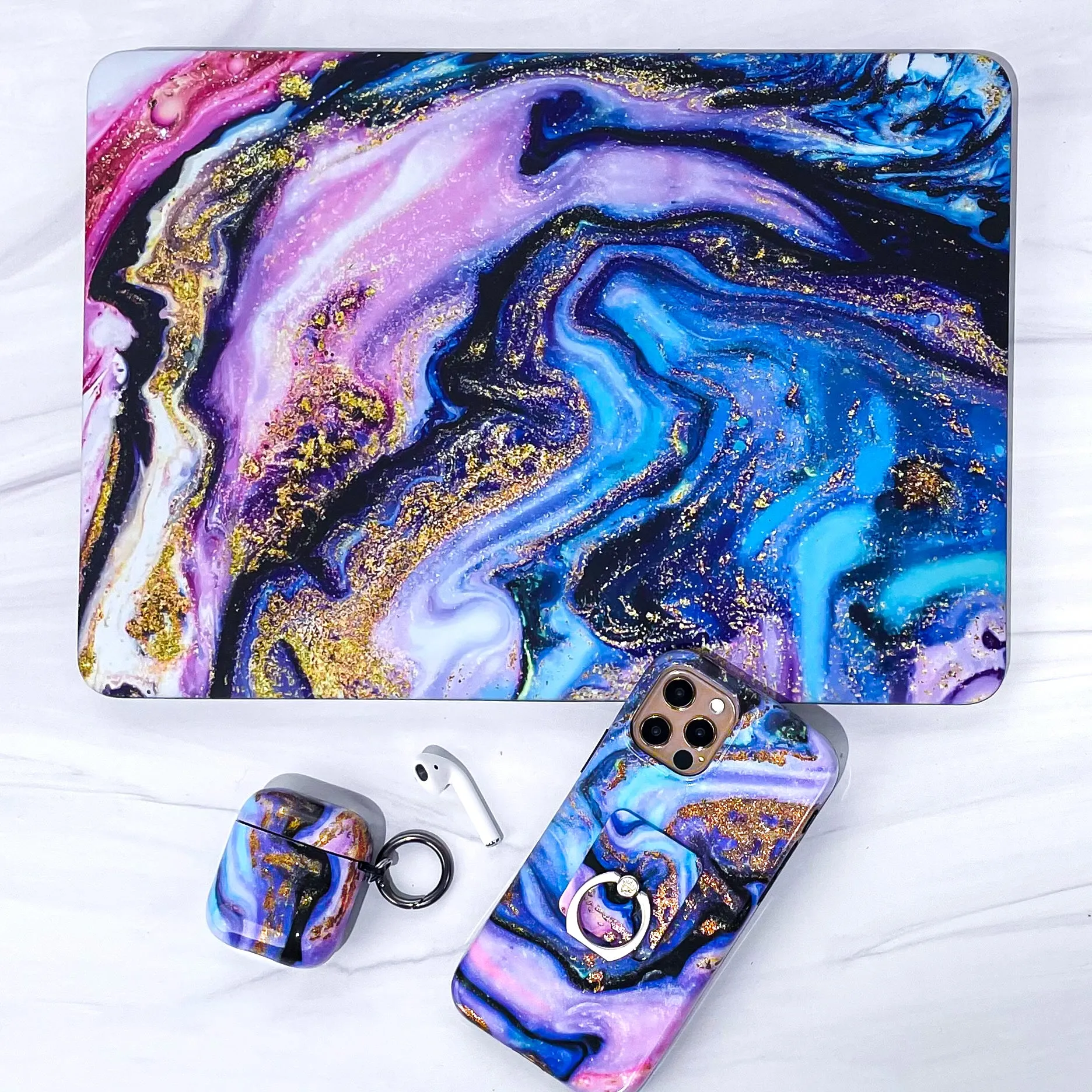 Galaxy Glitter Marble MacBook Case