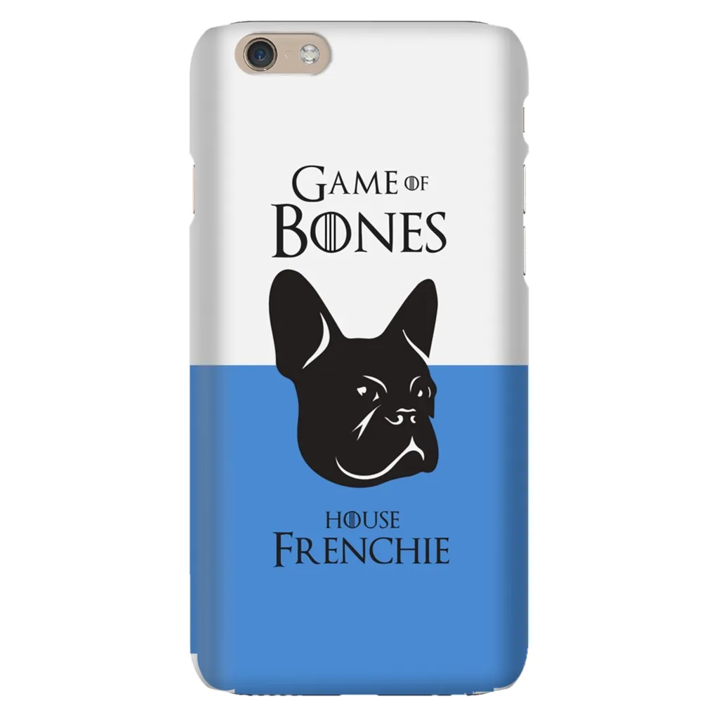 Game of Bones: House Frenchie iPhone Cases (blue - various sizes)