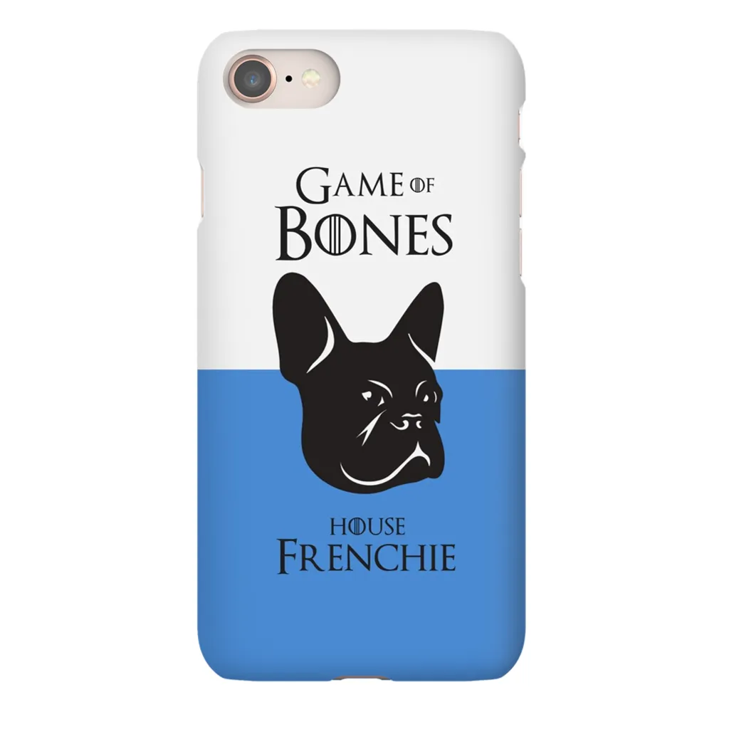 Game of Bones: House Frenchie iPhone Cases (blue - various sizes)