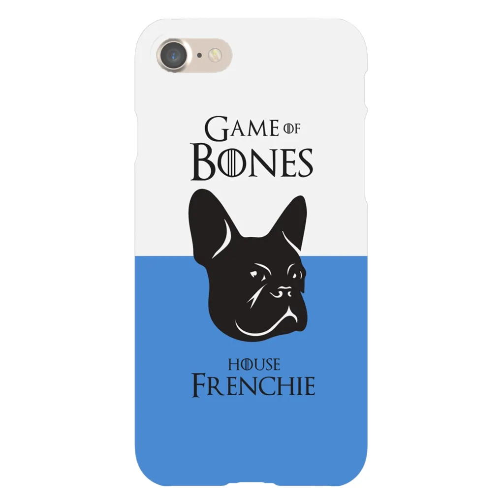 Game of Bones: House Frenchie iPhone Cases (blue - various sizes)