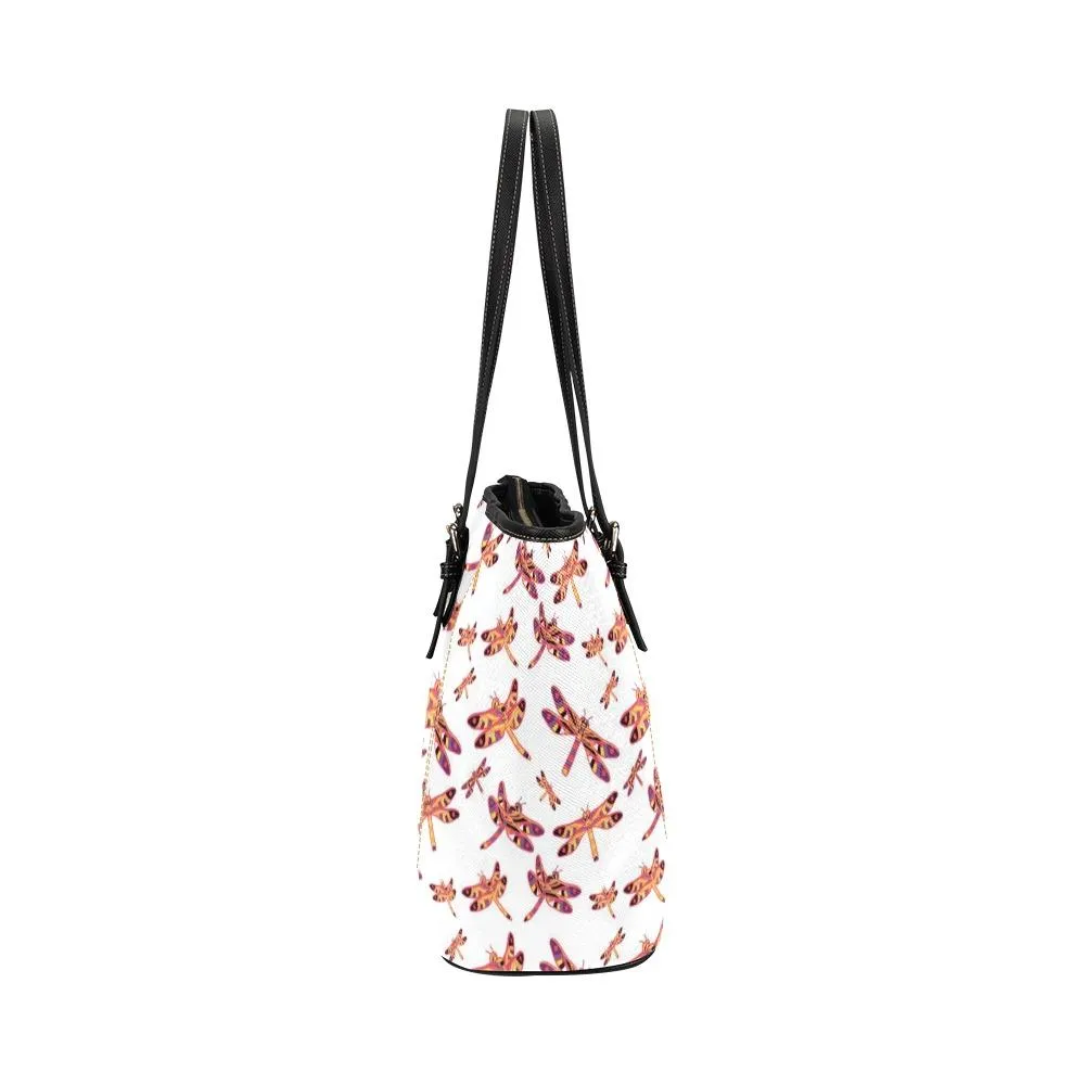 Gathering White Leather Tote Bag/Large