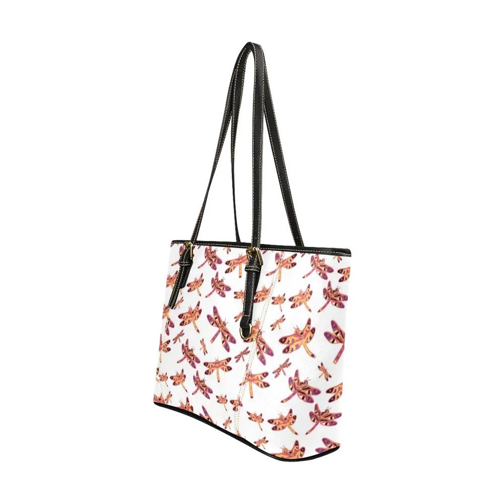 Gathering White Leather Tote Bag/Large