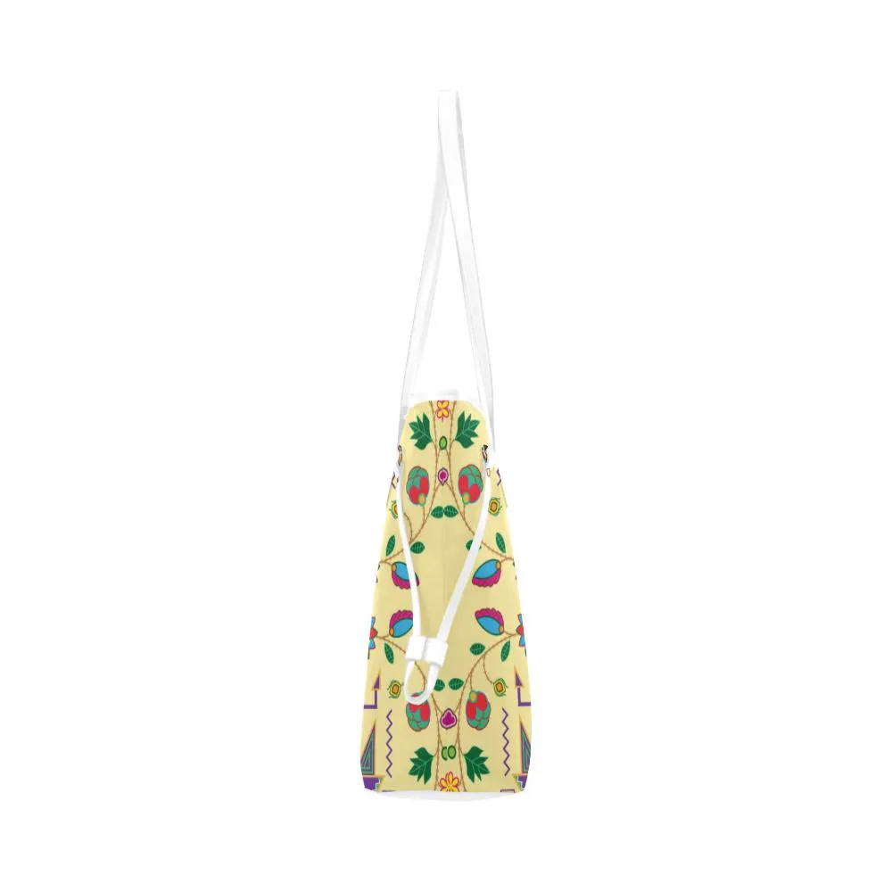 Geometric Floral Fall - Vanilla Clover Canvas Tote Bag