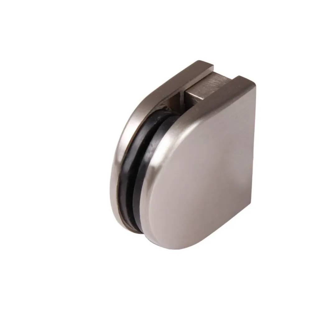 Glass Round Top Clamps - Brushed Nickel