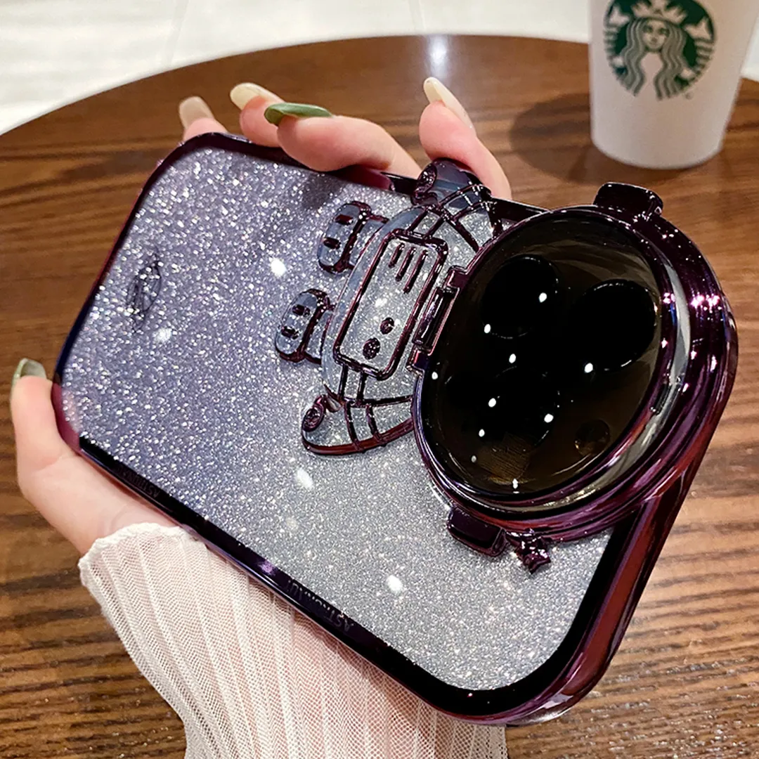 Glitter Astronaut Camera Holder Soft Case