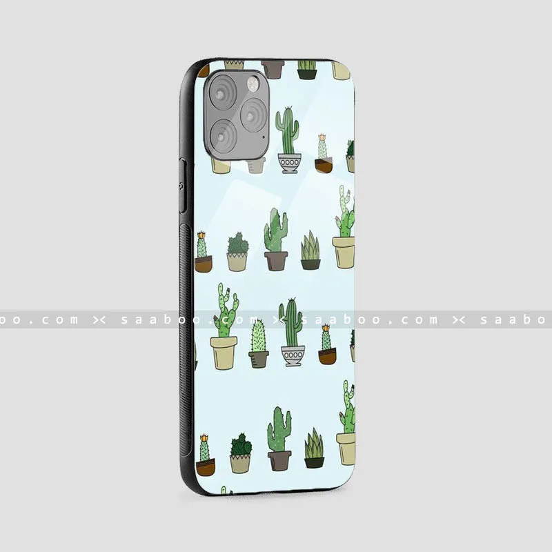 Glossy Protective Case With Green Cactus