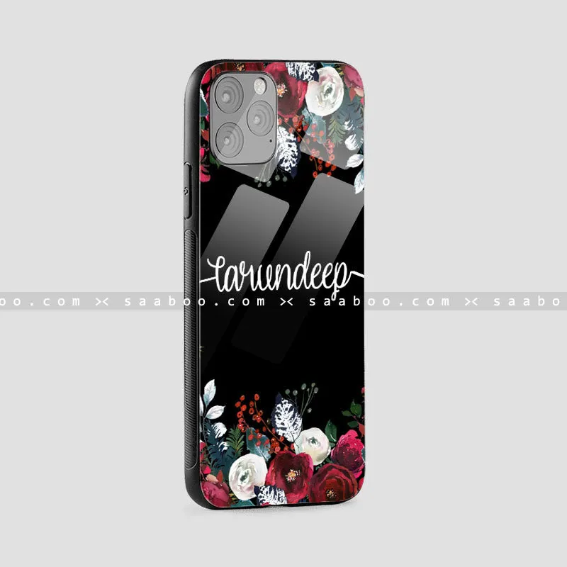 Glossy Protective Case With Rose Name