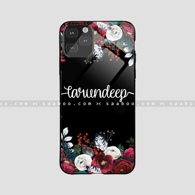 Glossy Protective Case With Rose Name