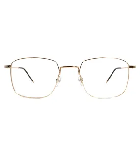 Gotti Unisex Gold Shiny Square Optical Frame