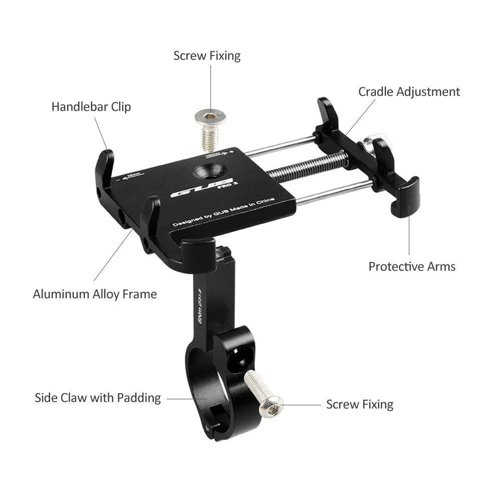 GUB PRO2 Anti-slip Bicycle Adjustable Phone Holder Mount