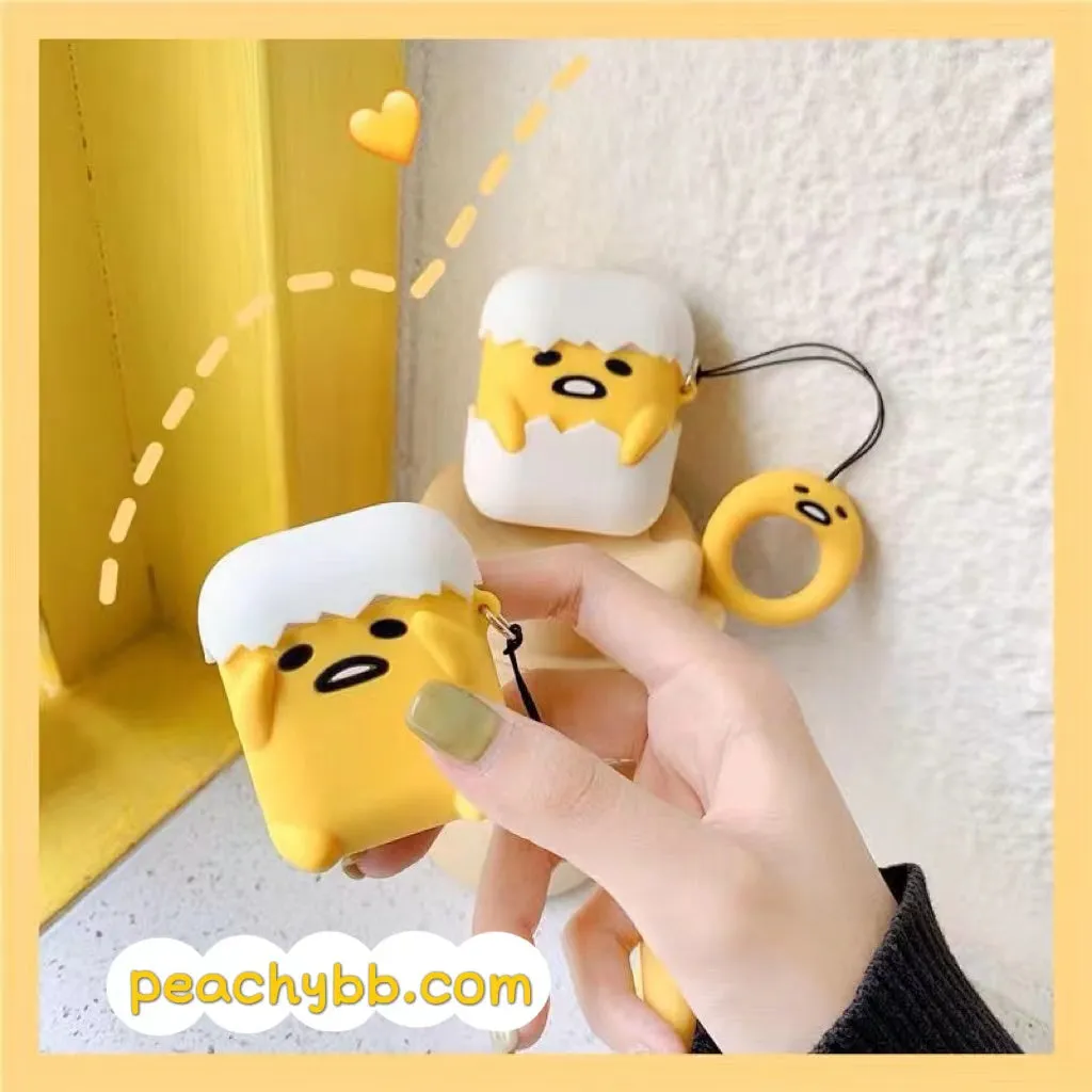 Gudetama Inspired Silicon Yellow AirPods Case