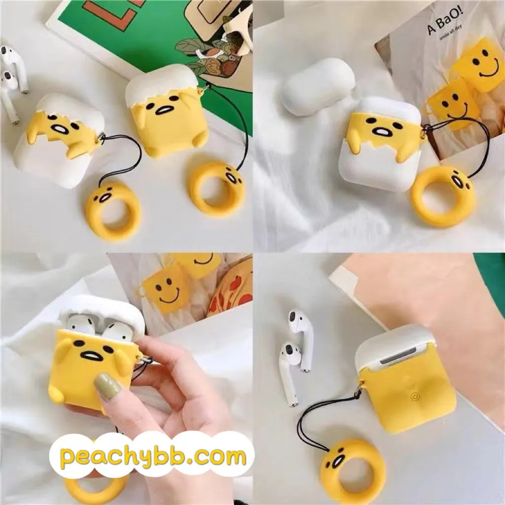 Gudetama Inspired Silicon Yellow AirPods Case