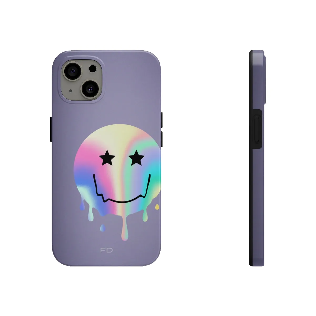 Happy Face with Stars Tough Case for iPhone with Wireless Charging