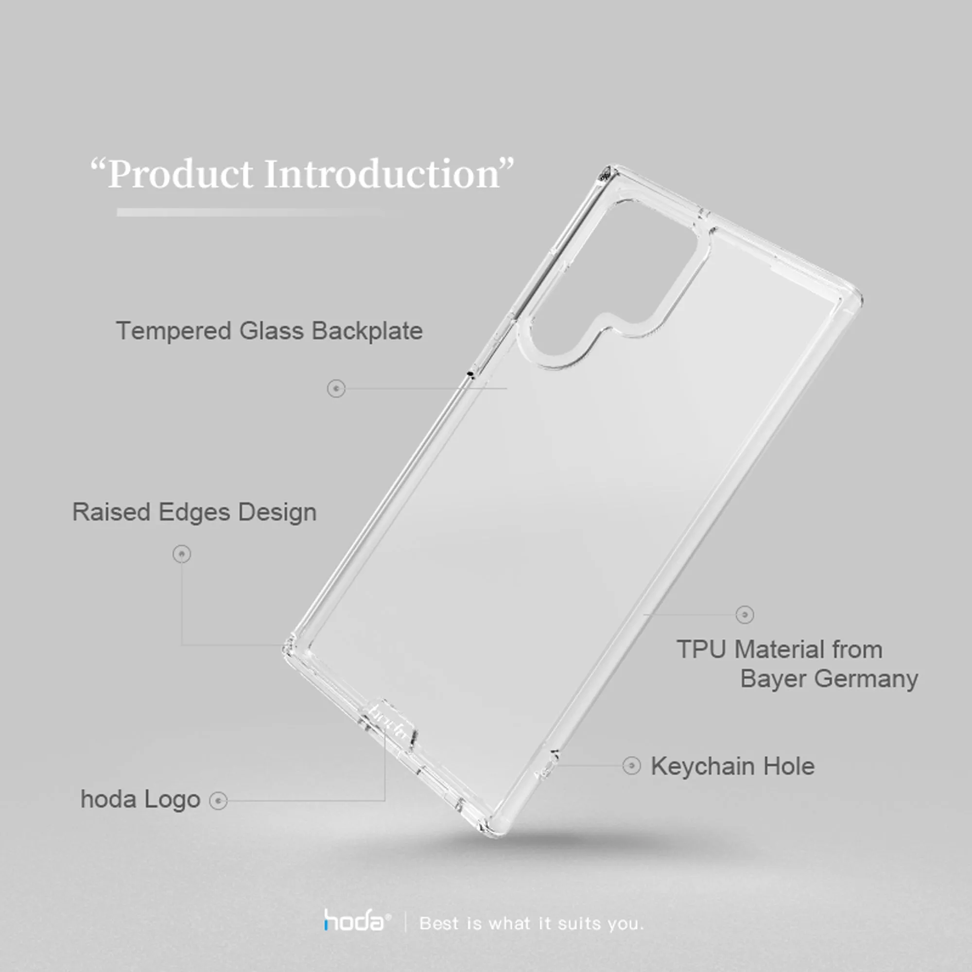 Hoda Crystal Pro Glass Case for Samsung Galaxy S22 Plus - Military Standard - Clear (Barcode: 4711103543832 )