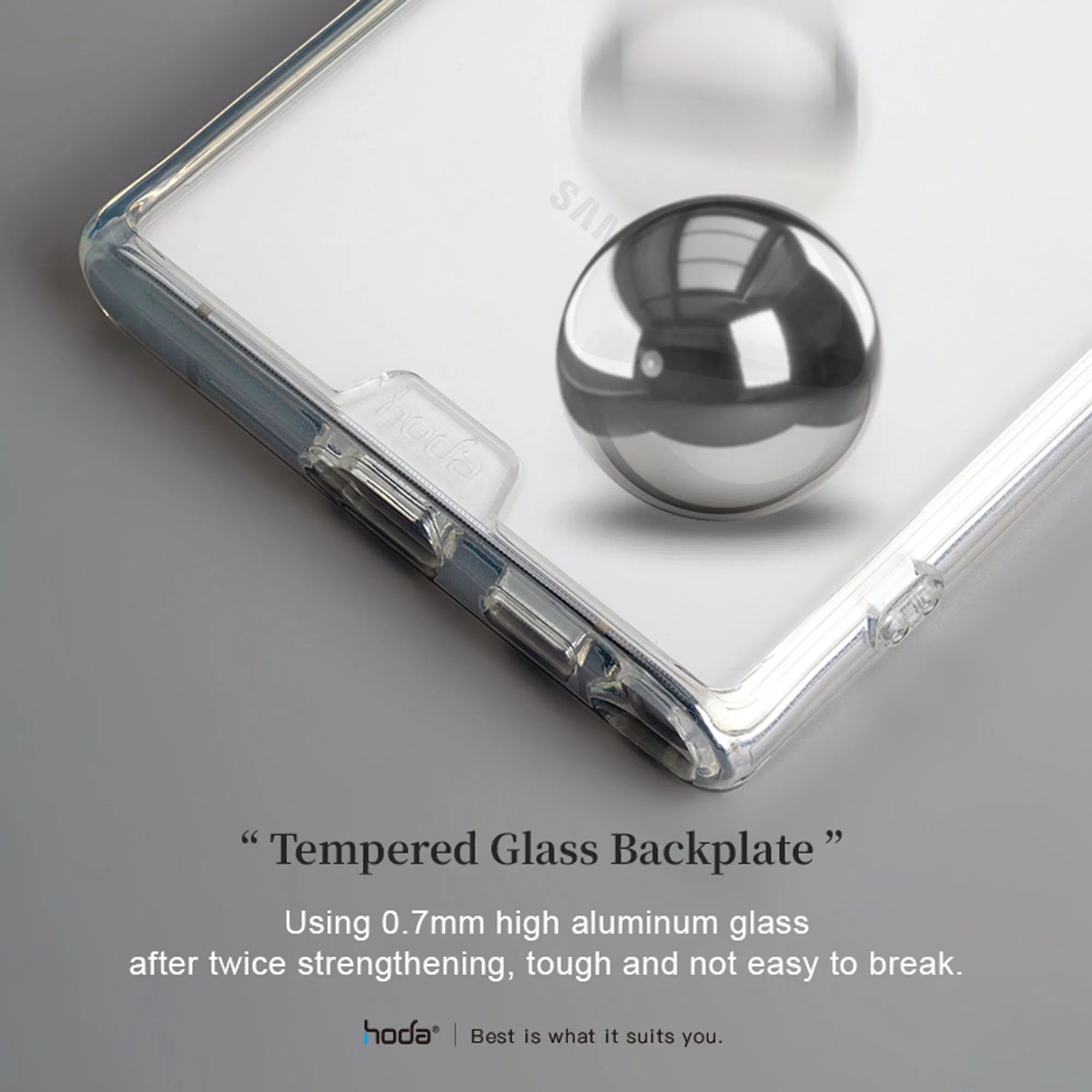 Hoda Crystal Pro Glass Case for Samsung Galaxy S22 Plus - Military Standard - Clear (Barcode: 4711103543832 )